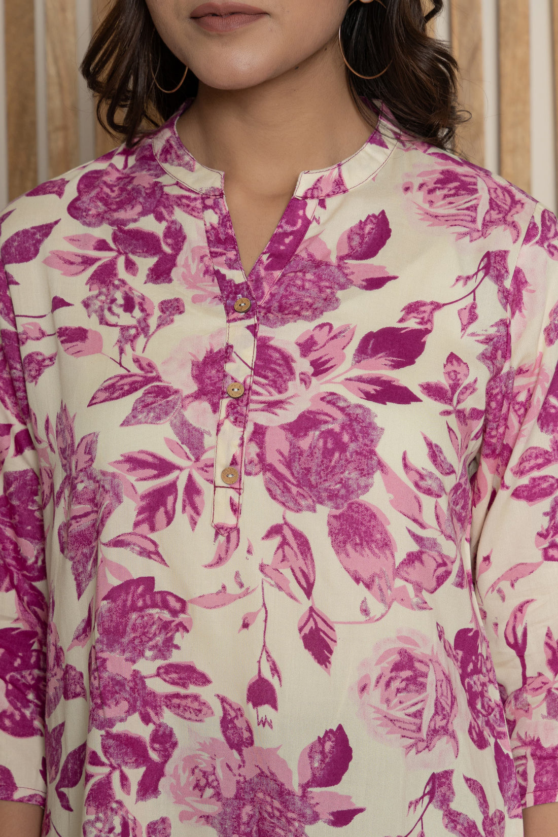 Berry Blush Floral Cotton Tunic