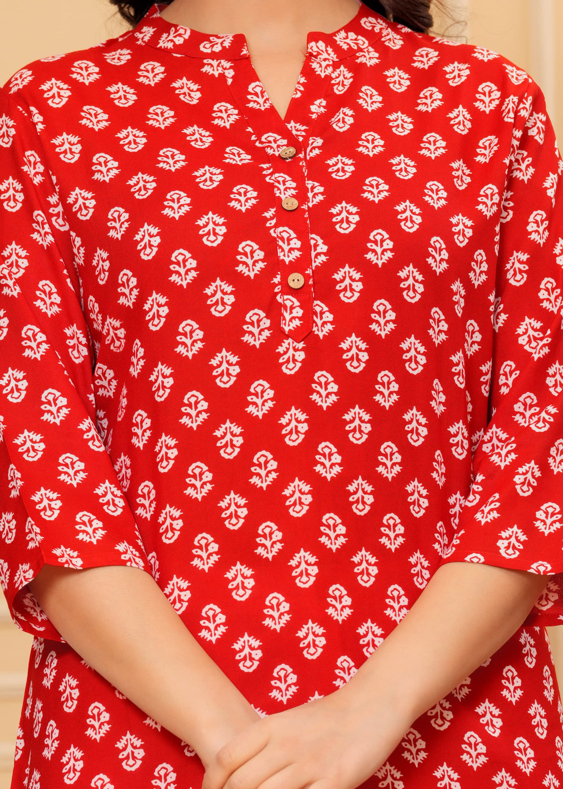 Scarlet Block Print Cotton Tunic