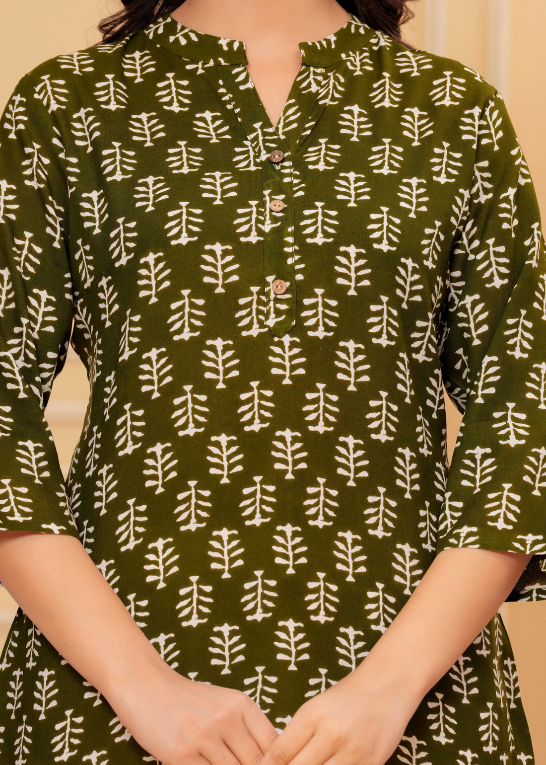 Olive Grace Block Print Tunic